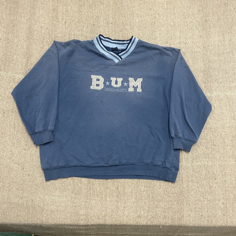 vintage BUM equipment shirt mens xl Blue‎ 2000s y2k